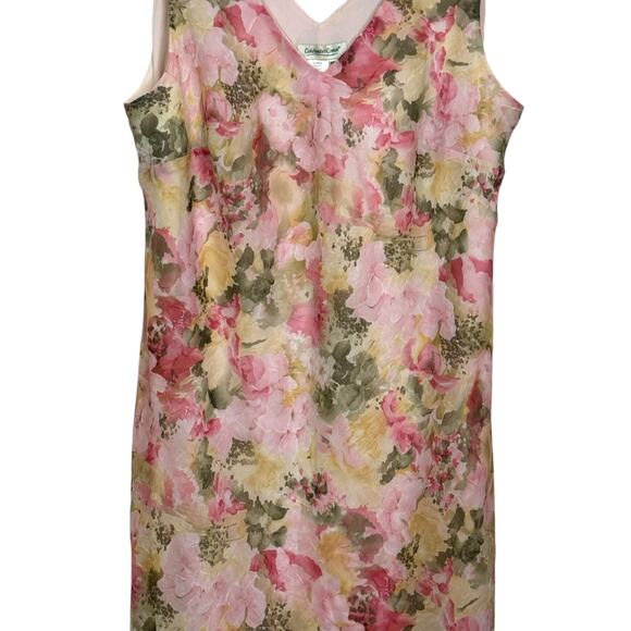 Vintage Coldwater Creek Plus Size 18W Pastel Floral Chiffon Layered Maxi Dress - Picture 3 of 7